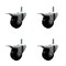 Service Caster 3'' Soft Rubber Wheel Swivel 7/16'' Stem Caster Set with Total Lock Brake, 4PK SCC-GRTTL20S314-SRS-716138-4 - alternate 1